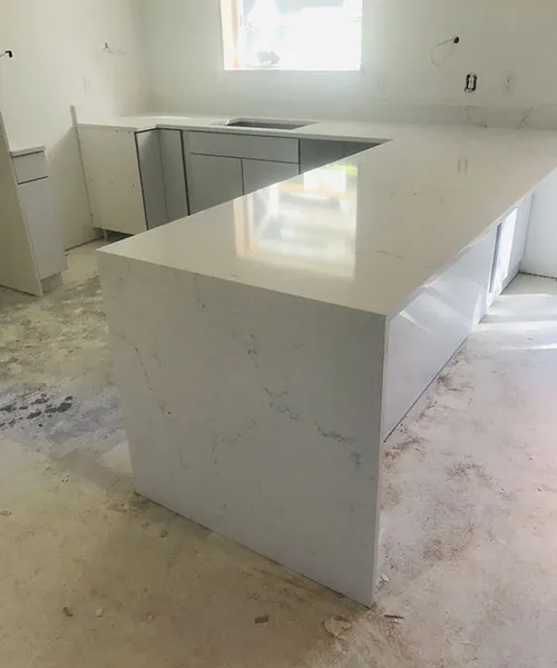 Kitchen Cabinet Demolition, New Cabinet, Stone Installation-Water Fall in Kent 